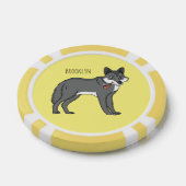 Grauwolf mit Pipe-Cartoon-Abbildung Pokerchips (Einzeln)