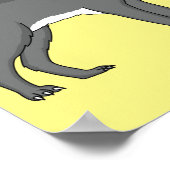 Grauwolf mit Pipe-Cartoon-Abbildung Poster (Ecke)