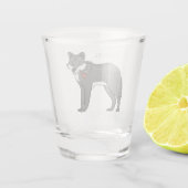 Grauwolf mit Pipe-Cartoon-Abbildung Schnapsglas (Rückseite)
