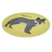 Grauwolf mit Pipe-Cartoon-Abbildung Schneidebrett (Ecke)