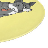 Grauwolf mit Pipe-Cartoon-Abbildung Schneidebrett (Ecke)