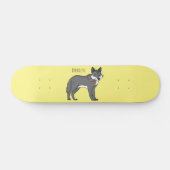 Grauwolf mit Pipe-Cartoon-Abbildung Skateboard (Horizontal)