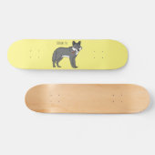 Grauwolf mit Pipe-Cartoon-Abbildung Skateboard (Horizontal)