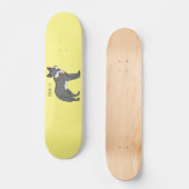 Grauwolf mit Pipe-Cartoon-Abbildung Skateboard (Vorderseite)