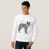 Grauwolf mit Pipe-Cartoon-Abbildung Sweatshirt (Vorne ganz)