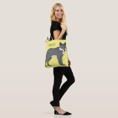 Grauwolf mit Pipe-Cartoon-Abbildung Tasche (Am Model)