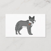Grauwolf mit Pipe-Cartoon-Abbildung Visitenkarte (Rückseite)