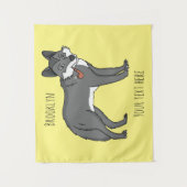 Grauwolf mit Pipe-Cartoon-Abbildung Wandteppich (Vorderseite)