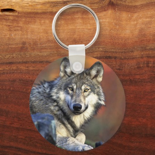 Grauwolf Schlüsselanhänger (Vorderseite)