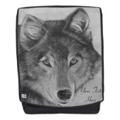 Grauwolf-Wildportrait Malwölfe Rucksack (Vorderseite)