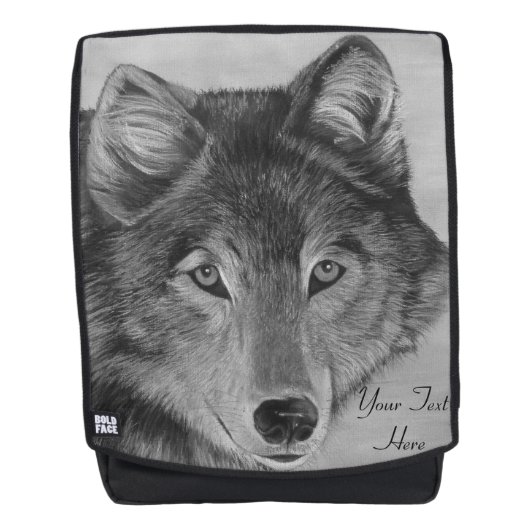 Grauwolf-Wildportrait Malwölfe Rucksack (Vorderseite)