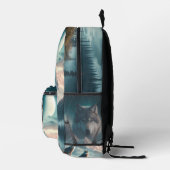 Grauwölfe bei Dawn Blue Bedruckter Rucksack (Rechts)