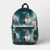 Grauwölfe bei Dawn Blue Bedruckter Rucksack (Vorderseite)