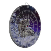 Grauwölfe im Winterschnee in der Nacht Dartscheibe (Vorderseite Links)