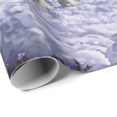 Grauwölfe im Winterschnee in der Nacht Geschenkpapier (Rolleneckpunkt)