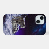 Grauwölfe im Winterschnee in der Nacht iPhone 15 Hülle (Rückseite (Horizontal))