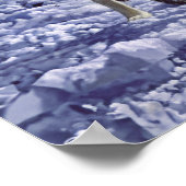 Grauwölfe im Winterschnee in der Nacht Poster (Ecke)