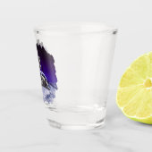 Grauwölfe im Winterschnee in der Nacht Schnapsglas (Rechts)