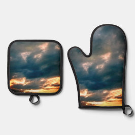 Grauwolken Ofenhandschuh & Topflappen-Set