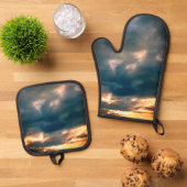 Grauwolken Ofenhandschuh & Topflappen-Set (Oben Unten)