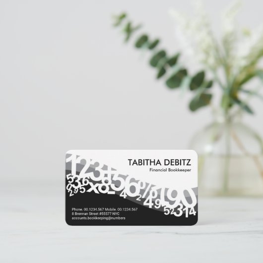 Grauzahlwaves Accountant Visitenkarte (Stehend Vorderseite)