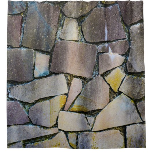 Grauziegelmauer Duschvorhang (Vorderseite)