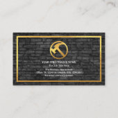 Grauziegelmauer Gold Rahmen Mauerbau Visitenkarte (Rückseite)