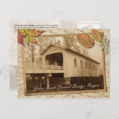 Grave Creek Covered Bridge, Sunny Valley, OR Postkarte (Vorne/Hinten)