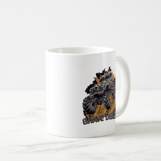 Grave Digger Monster Truck Kaffeetasse (VorderseiteRechts)