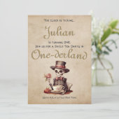 Grave Mistake Gothic Skeleton Halloween Baby Bday Einladung (Stehend Vorderseite)