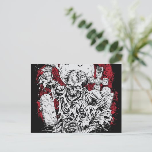 Grave Zombie Postkarte (Stehend Vorderseite)