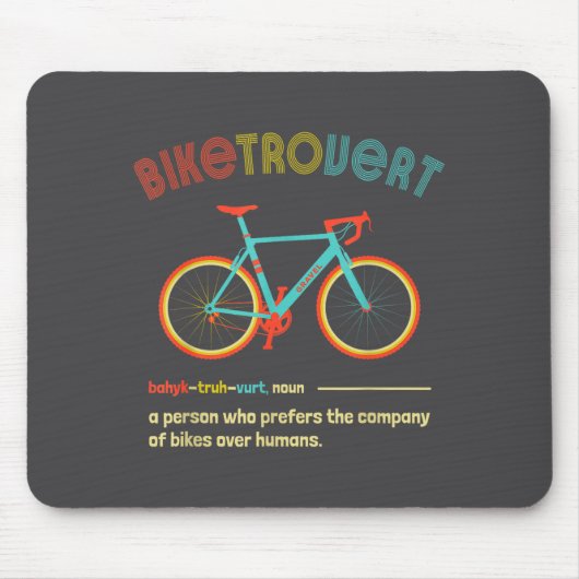 Gravel Bike Biketrovert Funny Cycling Quote Introv Mousepad (Vorne)