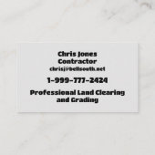 GRAVEL BUSINESS CARD VISITENKARTE (Rückseite)