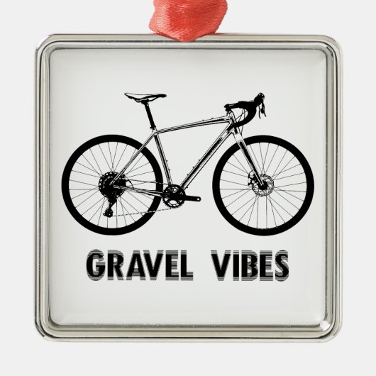 Gravel Vibes Cycling Ornament Aus Metall (Vorne)