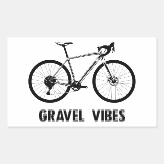 Gravel Vibes Cycling Rechteckiger Aufkleber (Vorderseite)