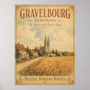 Gravelbourg Saskatchewan Vintage Reiseposter Poster