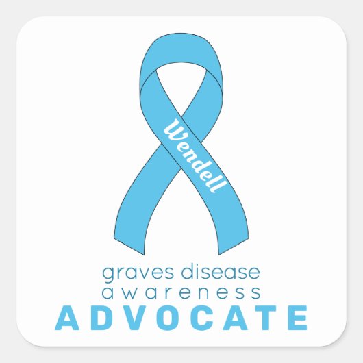 Graves Disease Advocate White Square Aufkleber (Vorderseite)