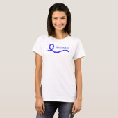 Graves Disease Awareness Blue Ribbon Beads T-Shirt (Vorne ganz)