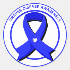 Graves Disease Awareness Heart Runder Aufkleber