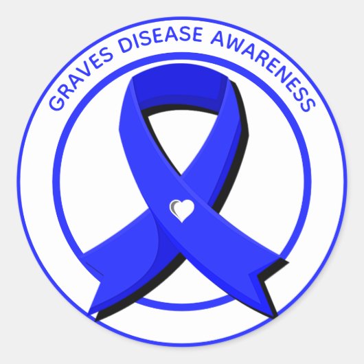 Graves Disease Awareness Heart Runder Aufkleber (Vorderseite)