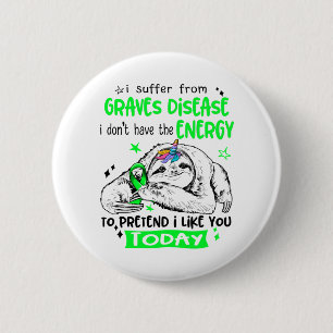 Graves Disease Awareness Month Ribbon Ohrts Button