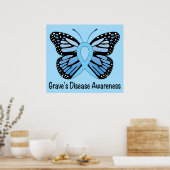 Graves Disease mit Butterfly Awareness Ribbon Poster (Küche)