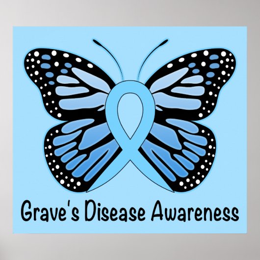 Graves Disease mit Butterfly Awareness Ribbon Poster (Vorne)