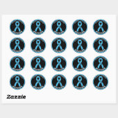 Graves Disease Warrior Ribbon Black Round Sticker (Blatt)