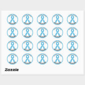 Graves Disease Warrior Ribbon White Round Sticker (Blatt)