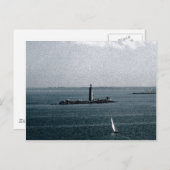 Graves Light in Boston Harbor Postkarte (Vorne/Hinten)