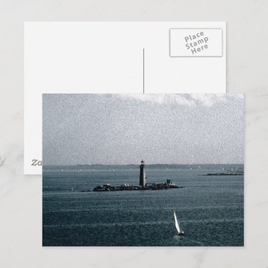 Graves Light in Boston Harbor Postkarte (Vorne/Hinten)