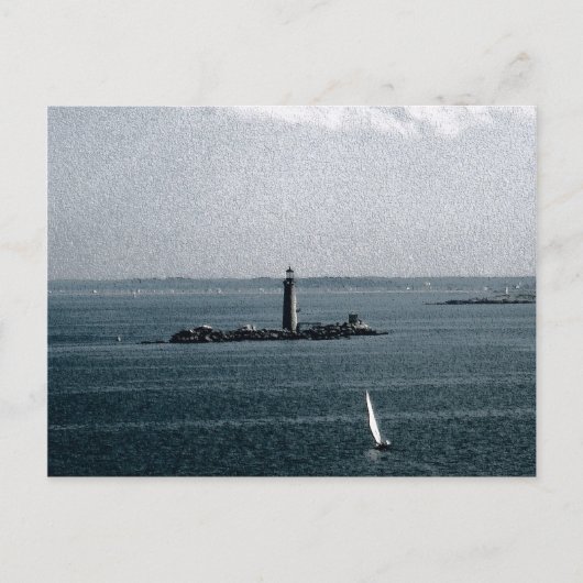 Graves Light in Boston Harbor Postkarte (Vorderseite)