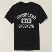 Gravesend Brooklyn NYC Gym Style Distressed White  T-Shirt (Design vorne)