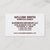 Graveside Service Casket Beerdigung Zuhause Direct Visitenkarte (Rückseite)